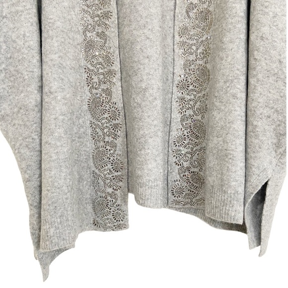 Chico’s Embellished Placket Sweater Ruana in Grey Size L/XL - Picture 4 of 10